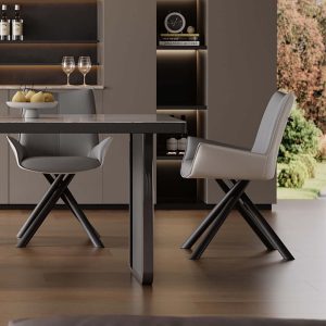 JASIWAY Modern Upholstered Dining Chair Set of 2 Faux Leather