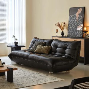 JASIWAY Togo Style Leather Sleeper Sofa Bed without Arms