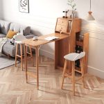 JASIWAY Folding Bar Table Dining Table Combo Bar and Wine Cabinet