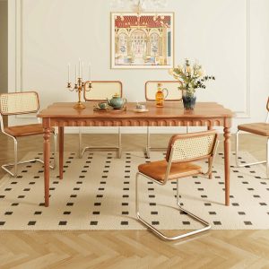 JASIWAY Boxwood Solid Wood Chair (Set of 2) with Cane Weaving