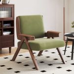 JASIWAY Upholstered Velvet Leisure Chair with Armrest