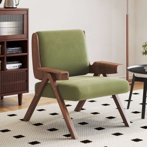 JASIWAY Upholstered Velvet Leisure Chair with Armrest