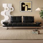 JASIWAY Living Room Double Sided Sofa with Leather Upholstery