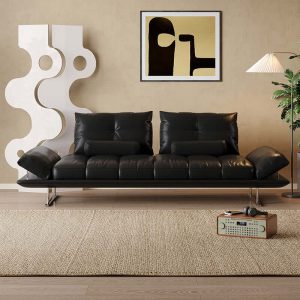 JASIWAY Living Room Double Sided Sofa with Leather Upholstery