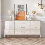 JASIWAY Beige Storage Cabinet with Drawers