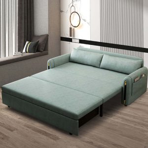 JASIWAY Green Convertible Sofa Bed Comfortable Cushion Seat with Storage Pocket