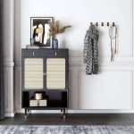 JASIWAY Shoe Storage Cabinet Black