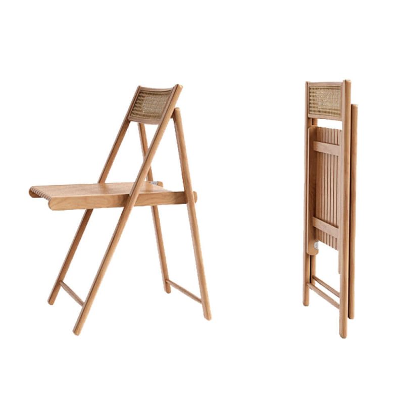JASIWAY Foldable Solid Wood Dining Chairs (Set of 2)