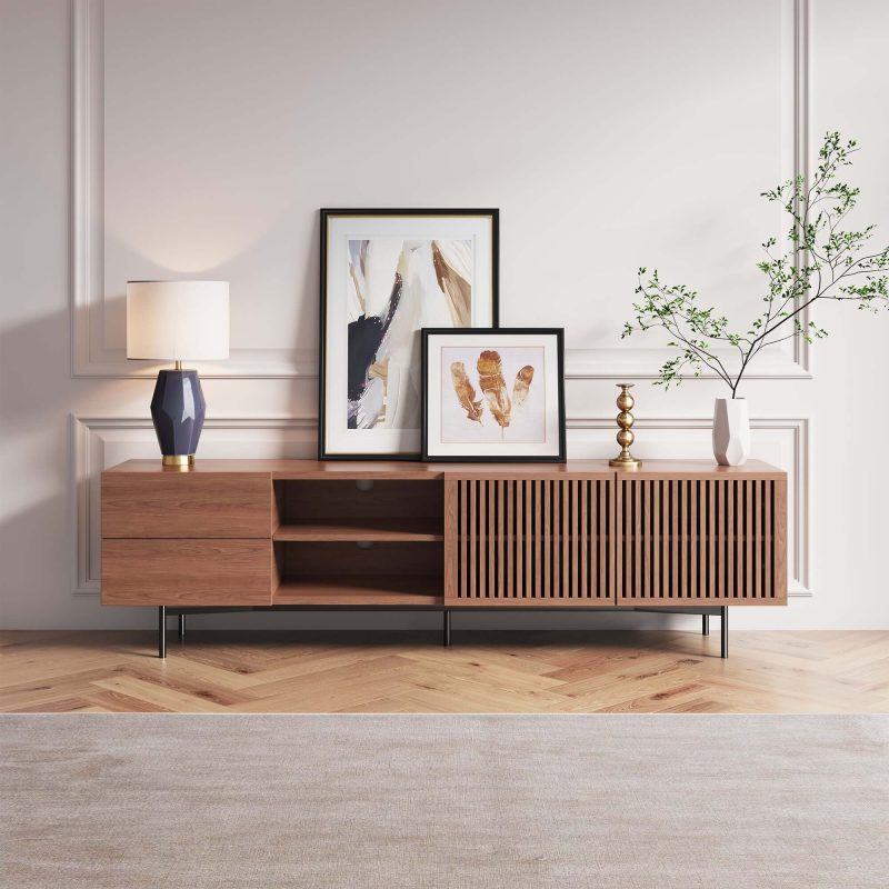 JASIWAY Media Console Storage TV Stand with 2 Drawers & 2 Doors for TVs up to 78"