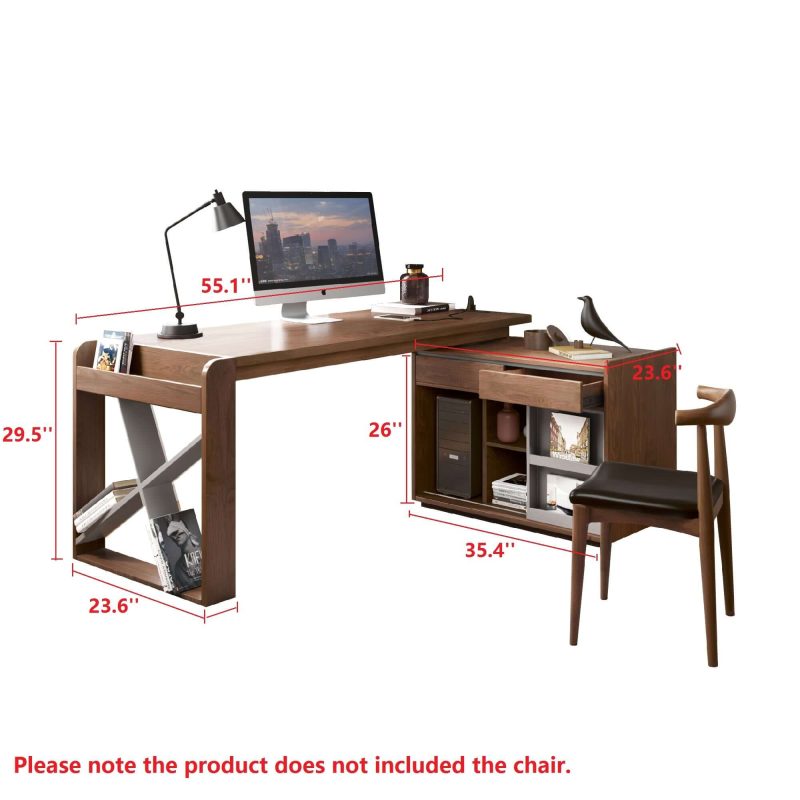 JASIWAY Home Office Table Desk Cabinet