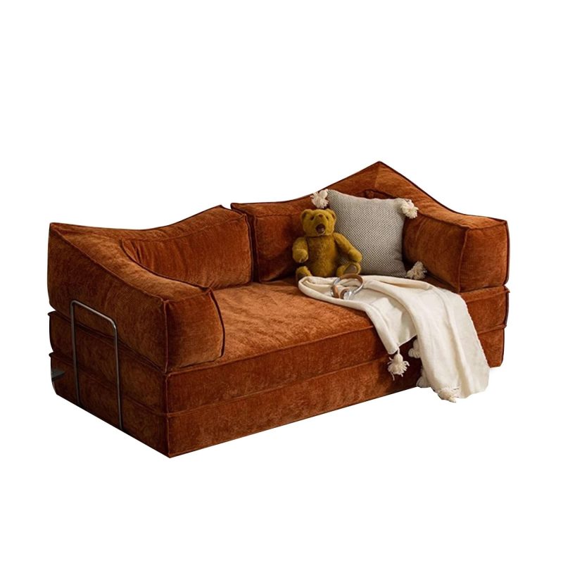 JASIWAY Corduroy Fabric 78.7" Compressed Sofa Bed Free DIY Couch with 3 Stainless Steel Frames
