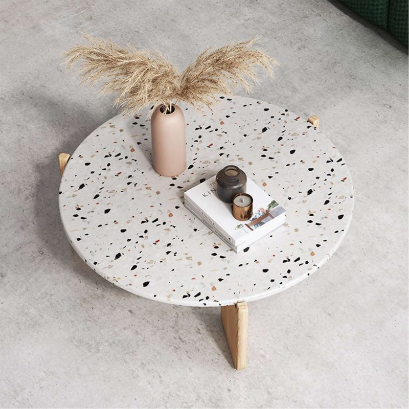JASIWAY Modern Creative Terrazzo End Table Coffee Side Table Set