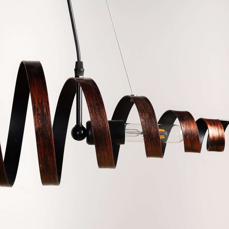 JASIWAY 2-Light Spiral Chandelier Pendant Spring Shaped Metal Suspension