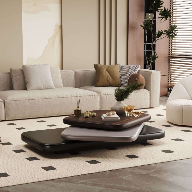 JASIWAY Modern Minimalist Creative Rotating Coffee Table