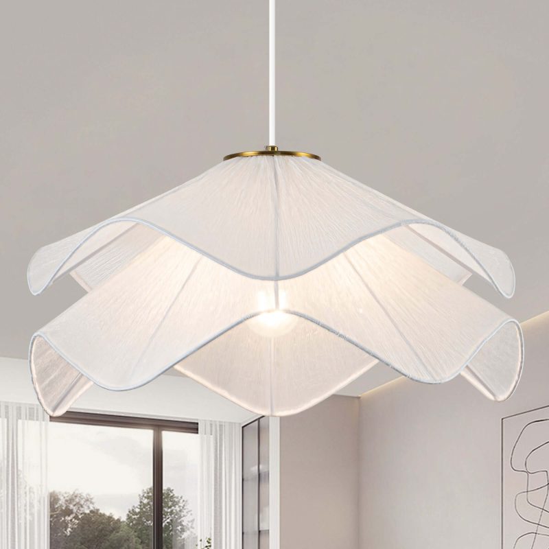 JASIWAY Light Dimmable Geometric Fabric Chandelier