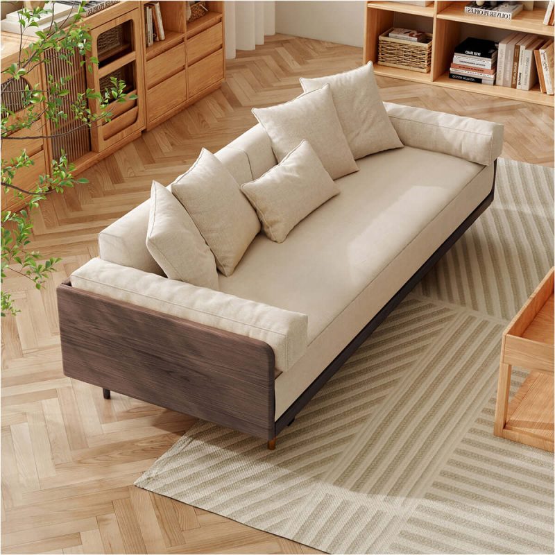JASIWAY 3 Seater Sofa Bed with Wooden Frame – Pull-Out Design, Modern Convertible Couch