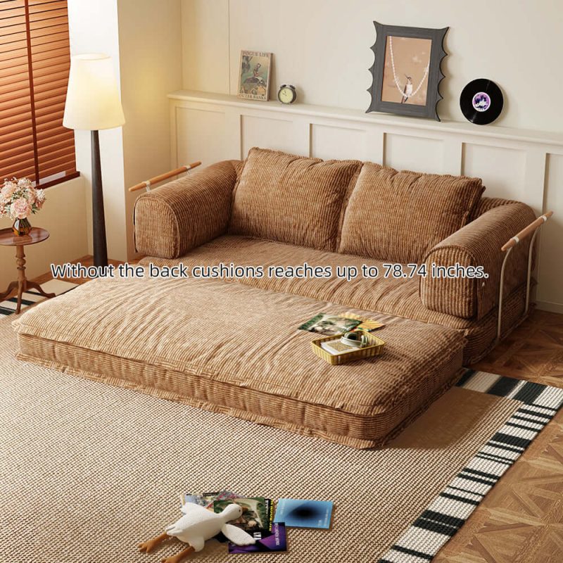 JASIWAY Freely Configurable Modular Futons Foldable Floor Couch Bed Sleeper Sofas with Corduroy Fabric