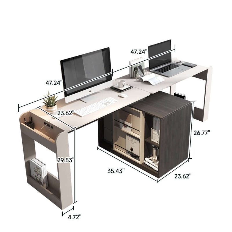 JASIWAY Home Office Desk Luxury Corner Desk L-Shaped
