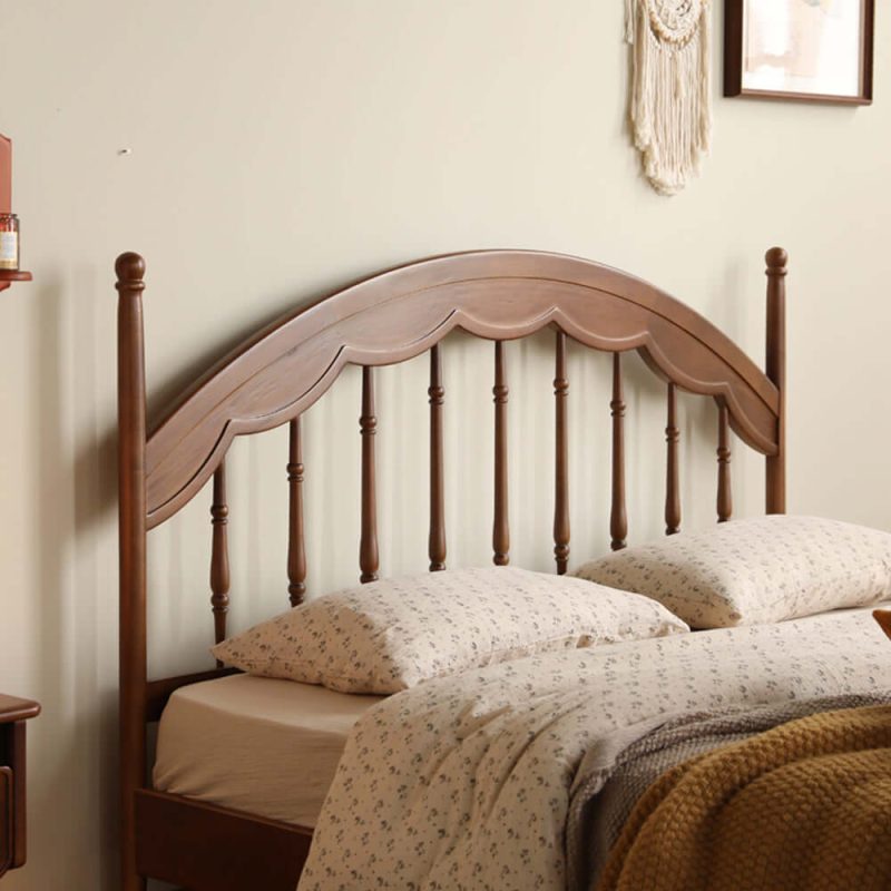 JASIWAY Solid Wood Double Bed Slatted Harp Vintage Style