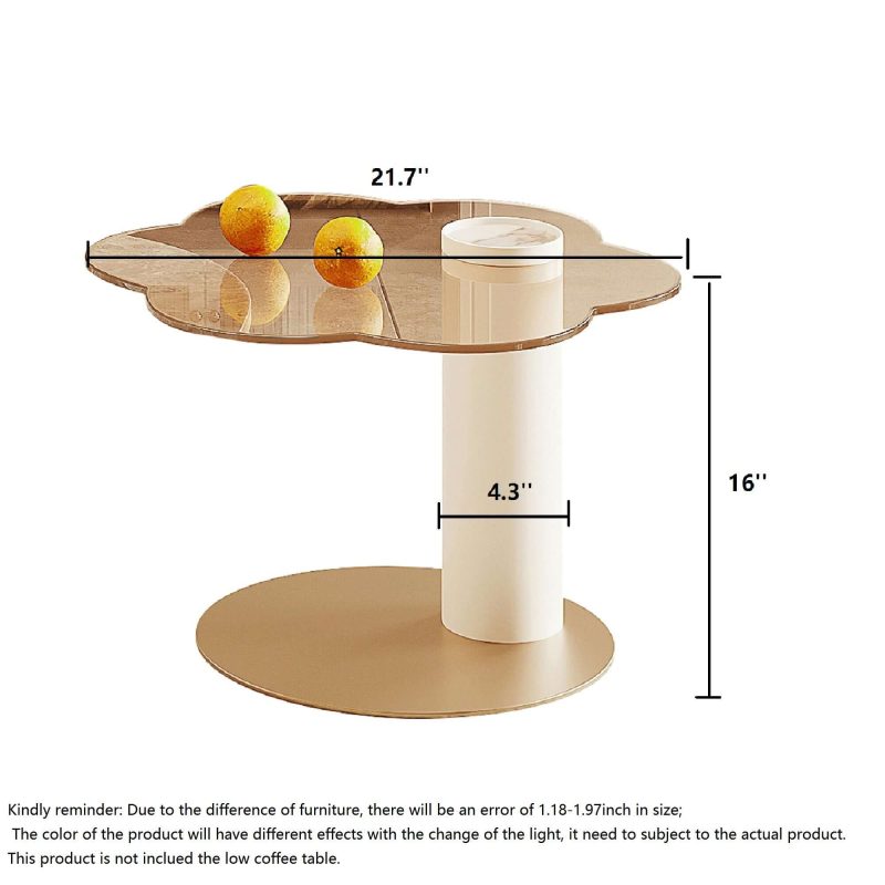 JASIWAY Modern White Slate Tea Table Table Side Combination for Living Room