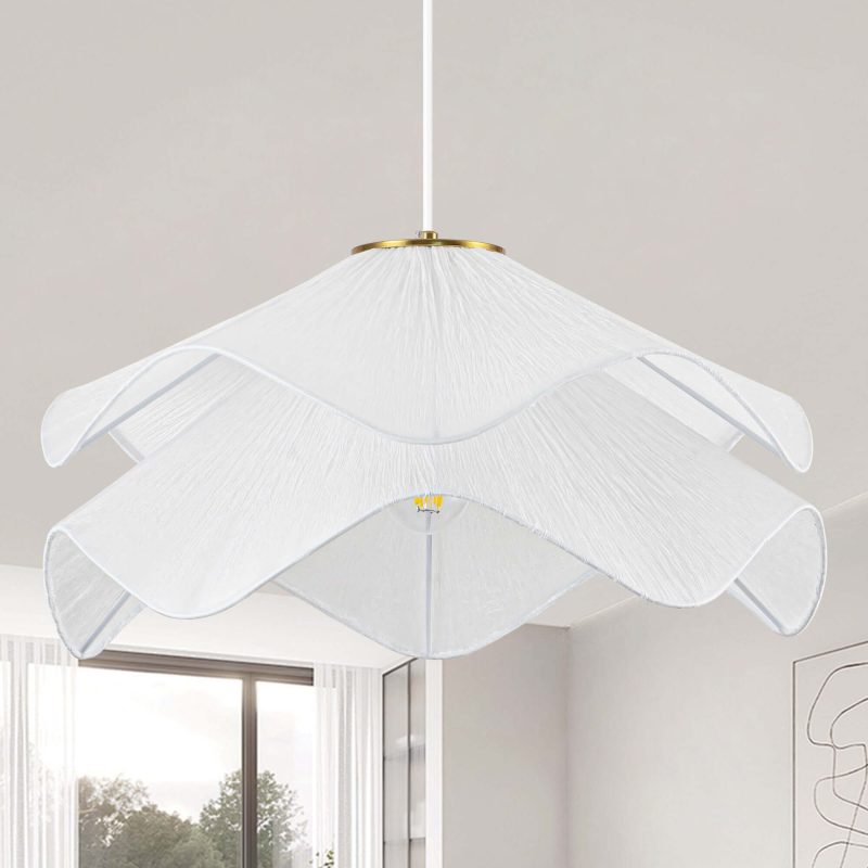 JASIWAY Light Dimmable Geometric Fabric Chandelier