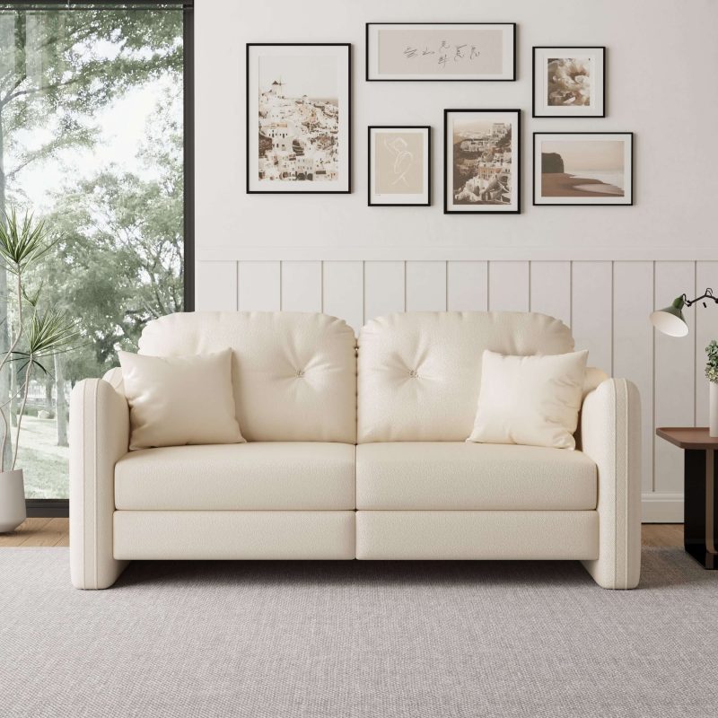 JASIWAY 62.2”Modern Living Room Beige Sofa