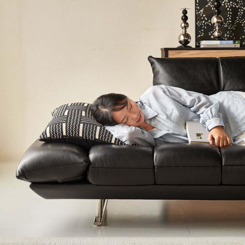 JASIWAY Living Room Double Sided Sofa with Leather Upholstery