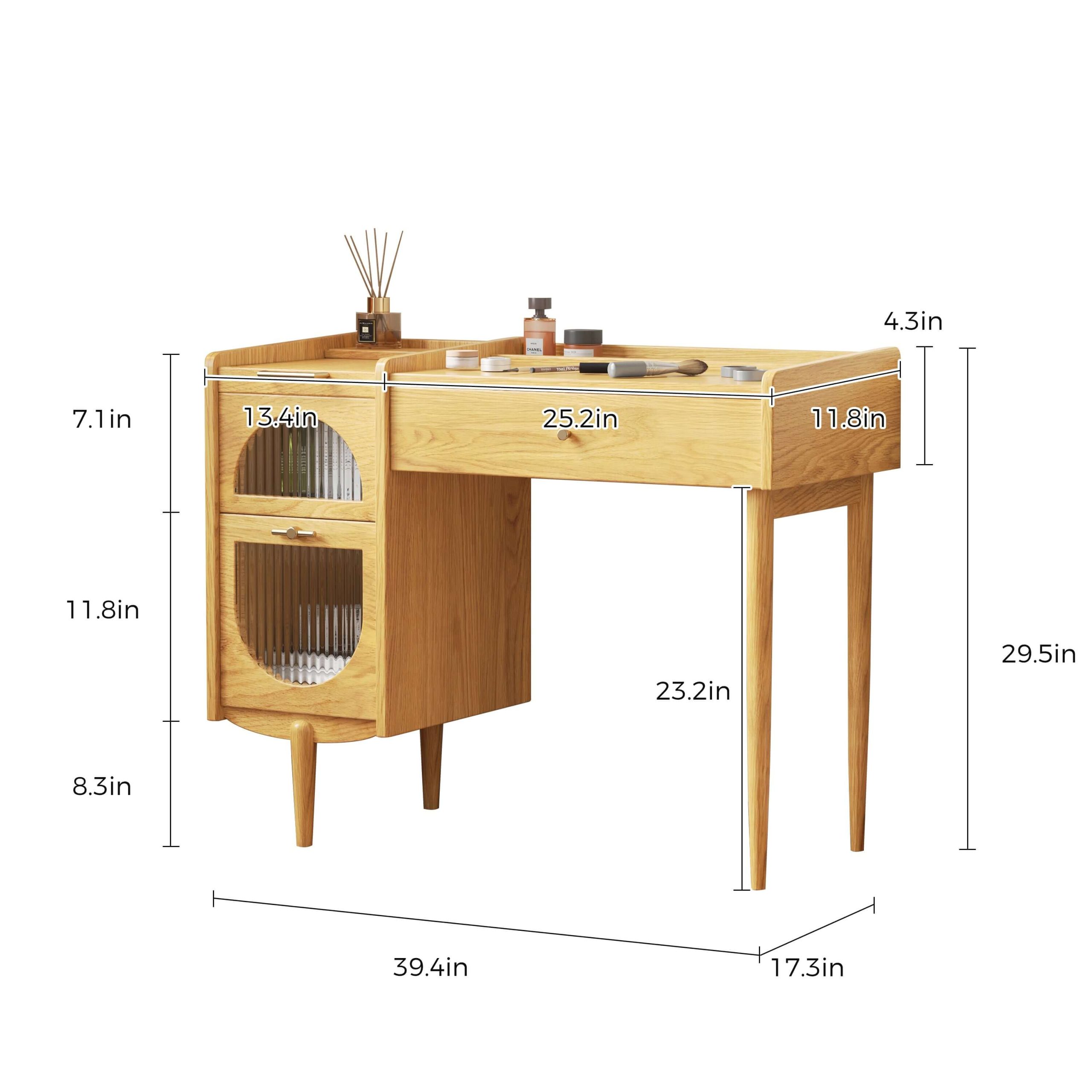 Dimension of Wooden Makeup Vanity Practical Dressing Table with 1 Drawer & 1 Cabinet