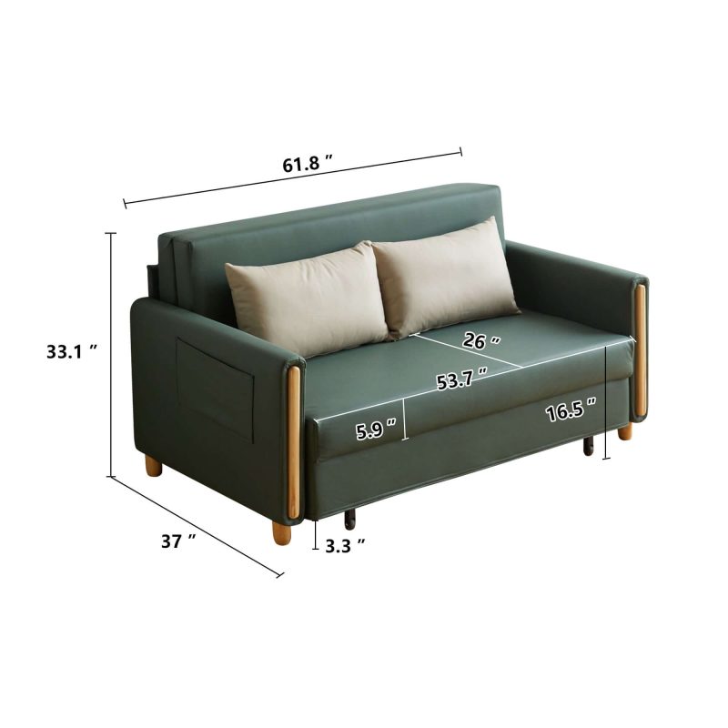 JASIWAY 3 in 1 Sleeper Sofa Convertible Pull Out Couch Bed with Storage