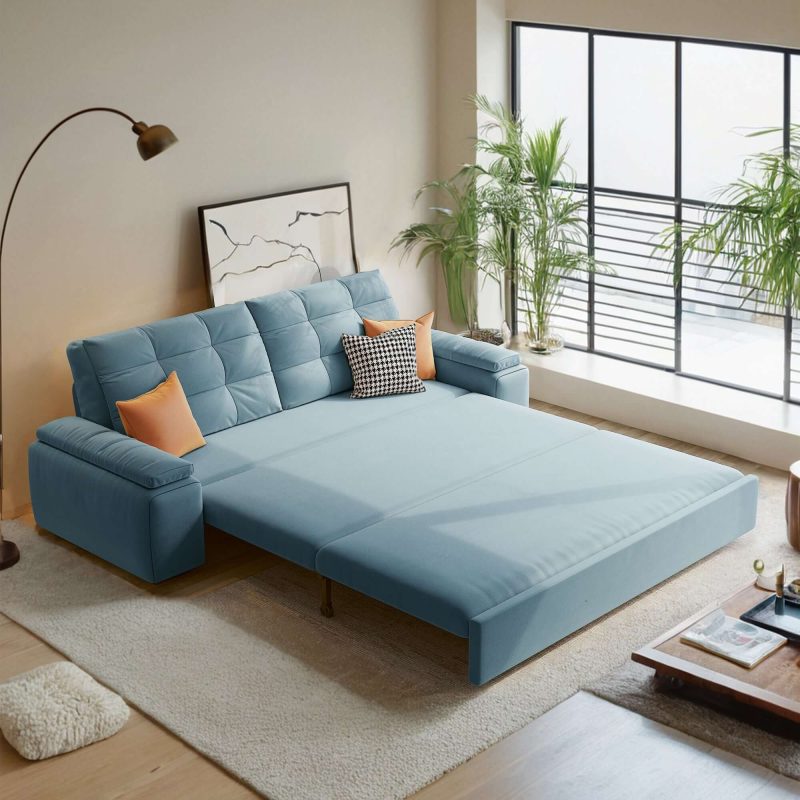 JASIWAY Modern Convertible Sleeper Sofa Bed with Storage Pull Out