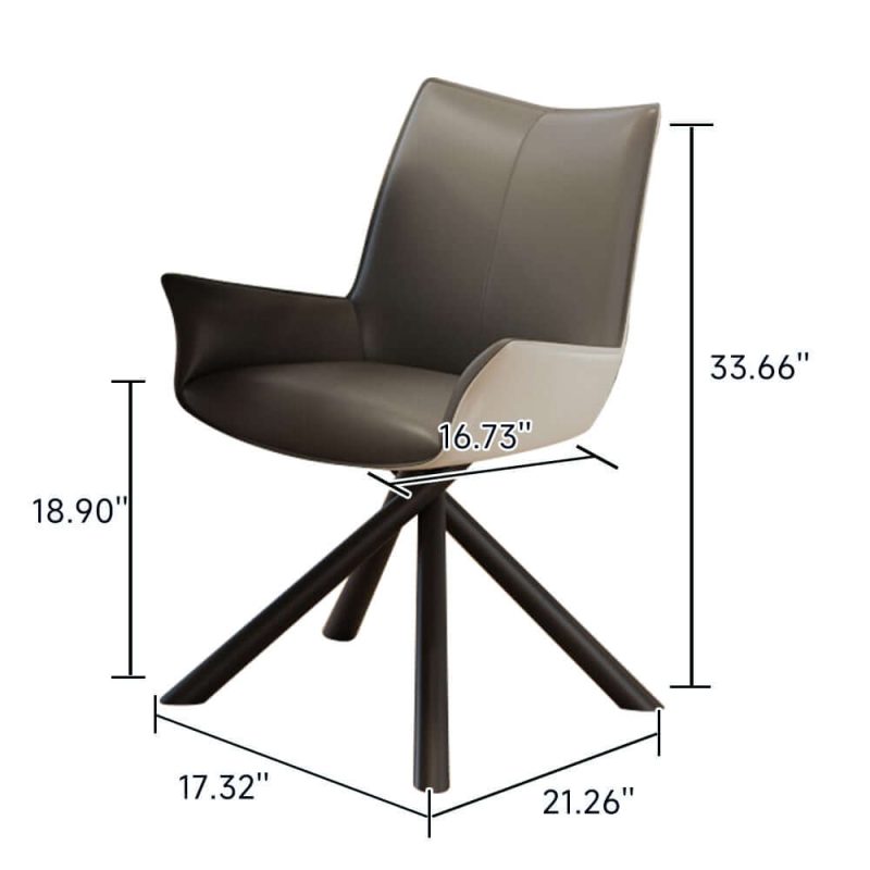 JASIWAY Modern Upholstered Dining Chair Set of 2 Faux Leather