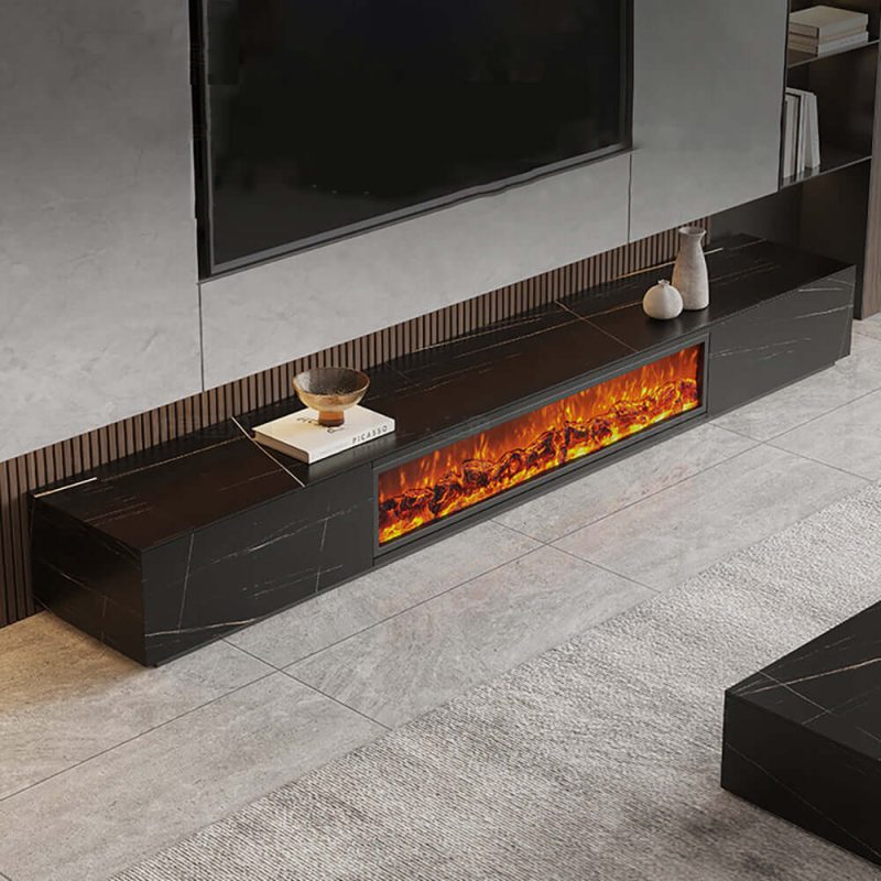 JASIWAY Electric Fireplace Wood Storage TV Stand 70.8" & 78.7" Options