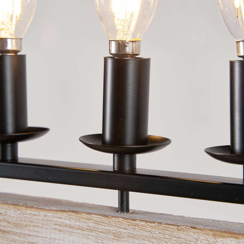 JASIWAY 6-light Chandelier Rustic Pendant Light with Wood Accents