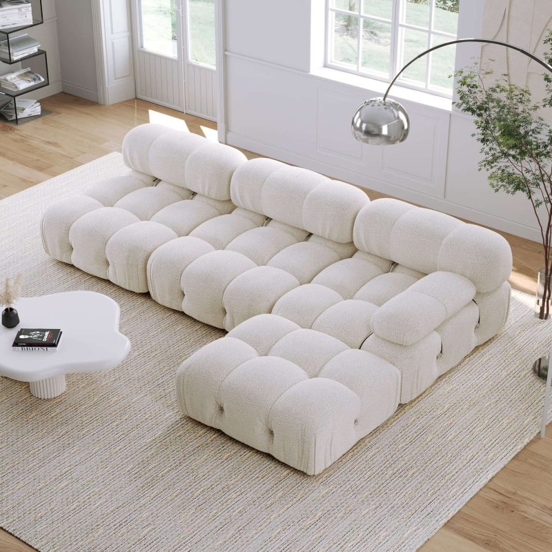 JASIWAY Velvet  3 Seaters Left or Right Hand Facing Sofa & Chaise