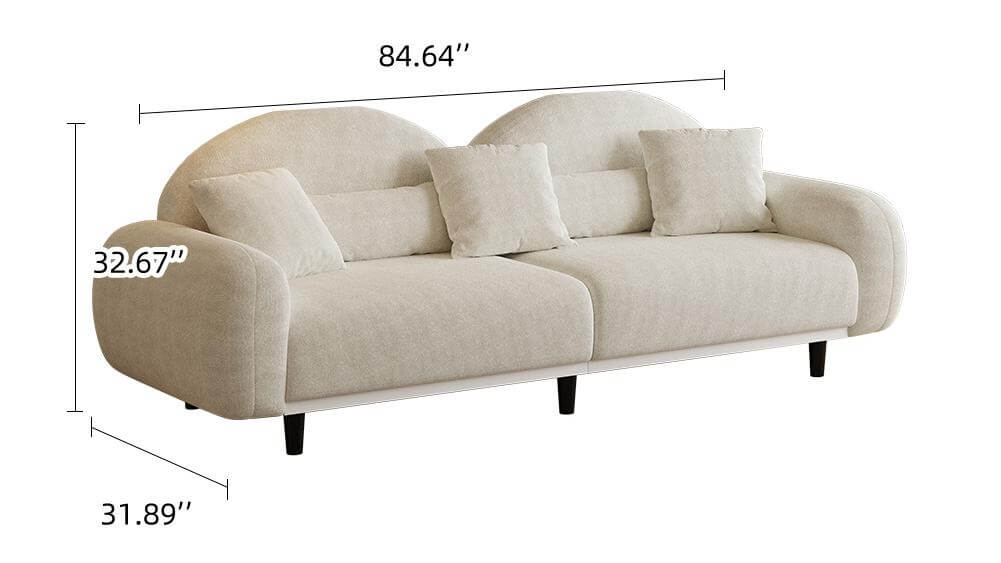 Dimension of 84" Sherpa Modern Upholstered Sofa