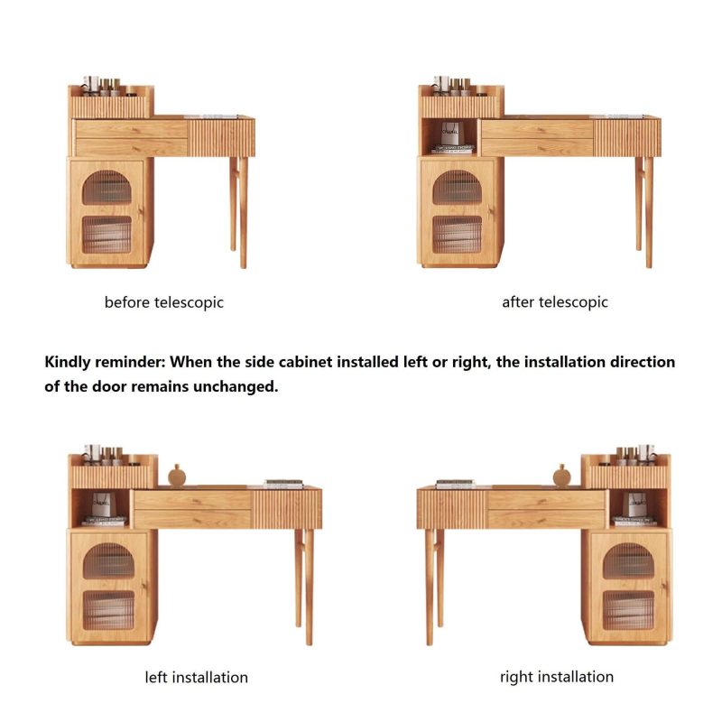 JASIWAY Wooden Dressing Table with LED Mirror