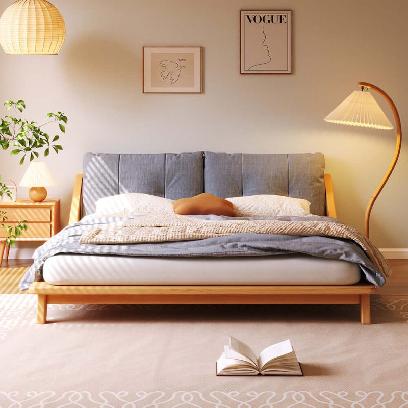 JASIWAY Solid Wood Bed Tatami Double Bed