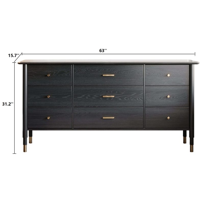 JASIWAY 63in Wide 9 Drawer Sideboard Kitchen Furniture Storage Cabinets
