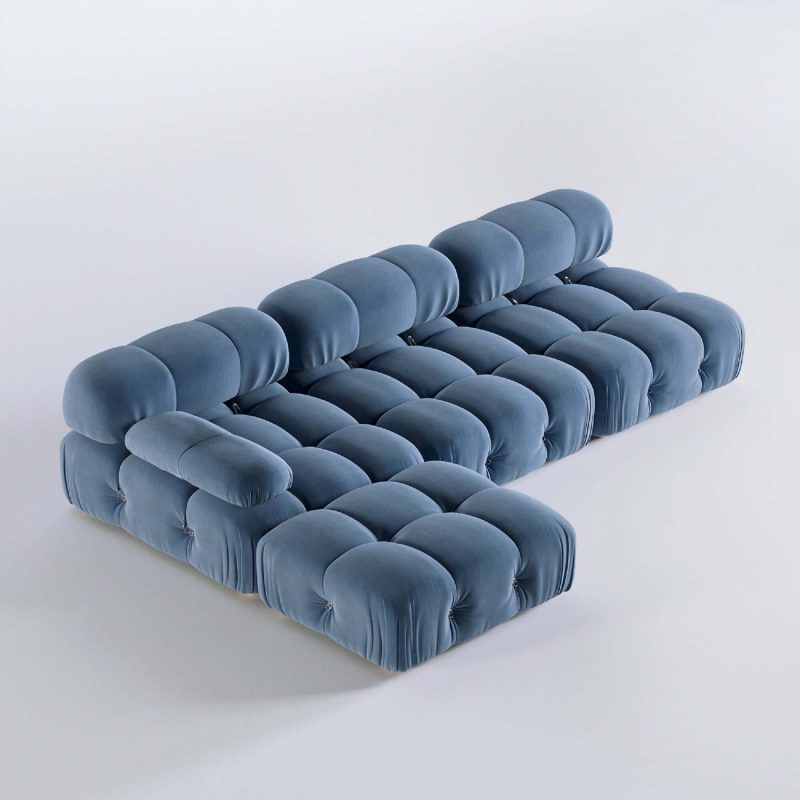 JASIWAY Velvet  3 Seaters Left or Right Hand Facing Sofa & Chaise
