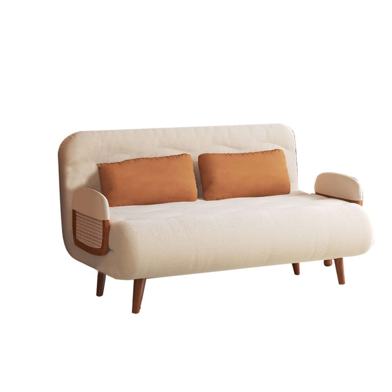 JASIWAY 3-in-1 Beige Folding Sofa Bed Cotton & Linen Convertible Sofa