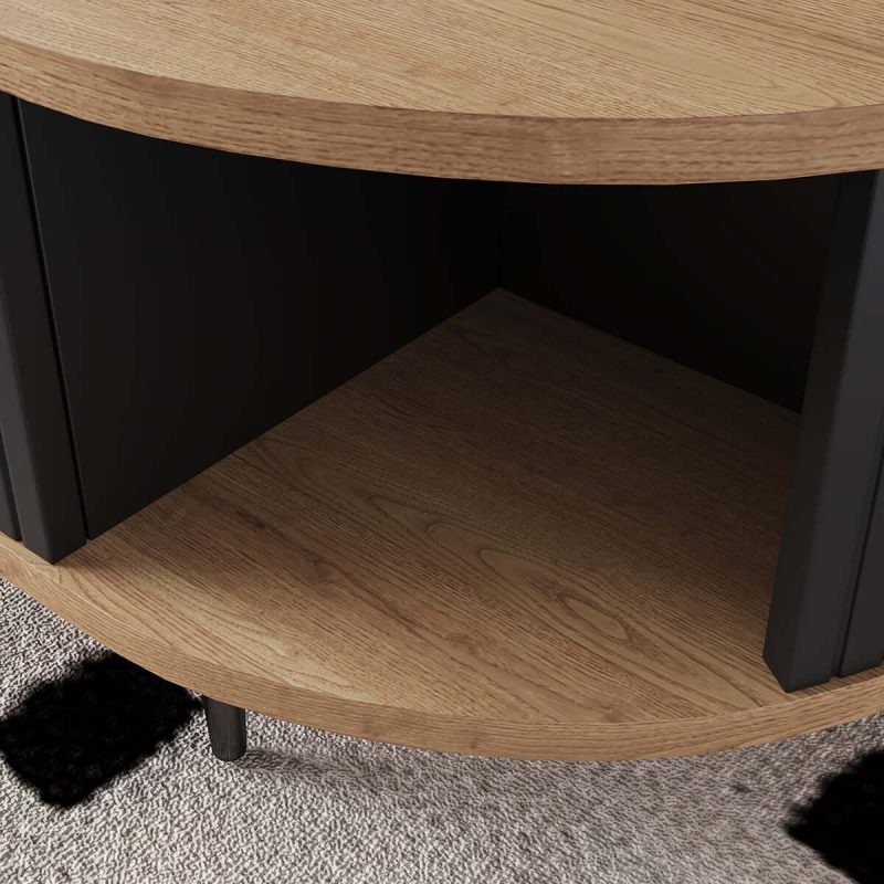 JASIWAY Mid-Century Modern Oval Coffee Table with Drawer