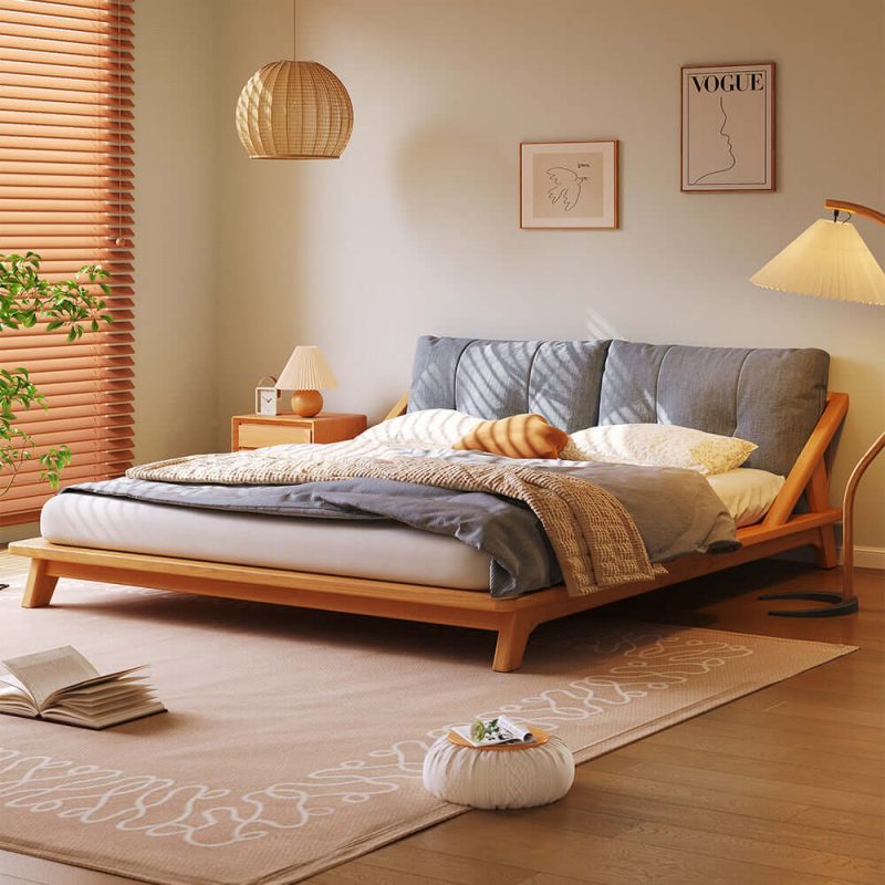 JASIWAY Solid Wood Bed Tatami Double Bed