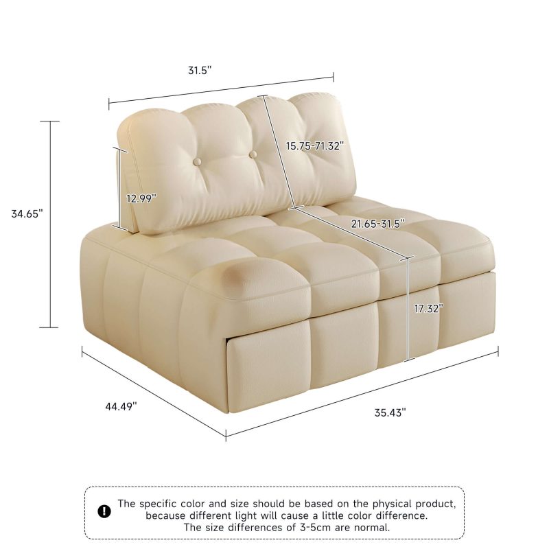 JASIWAY Modern Convertible Sofa Bed Easily Switch Between Couch and Bed