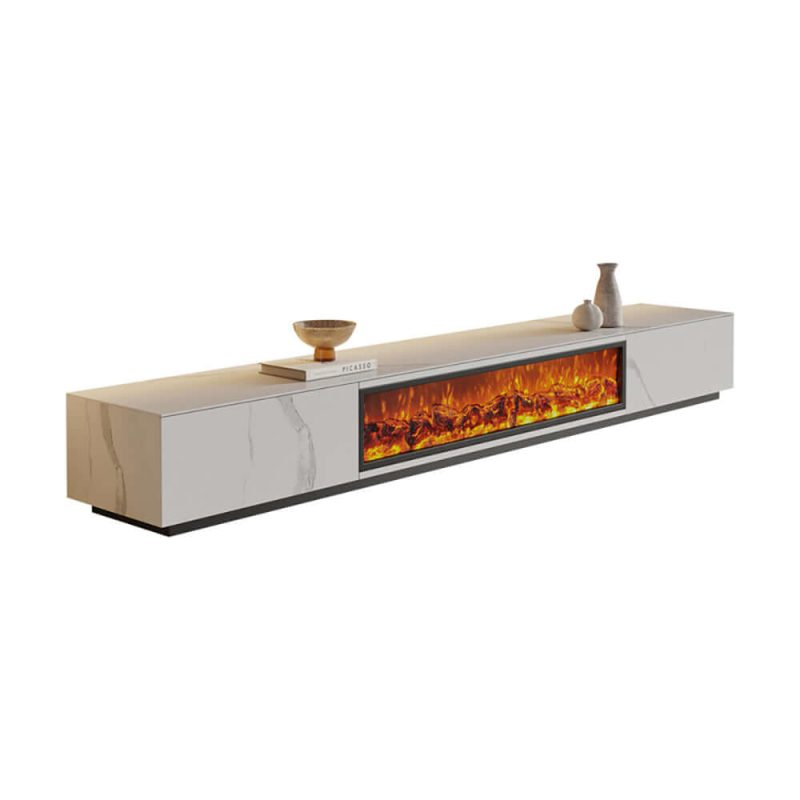 JASIWAY Electric Fireplace Wood Storage TV Stand 70.8" & 78.7" Options