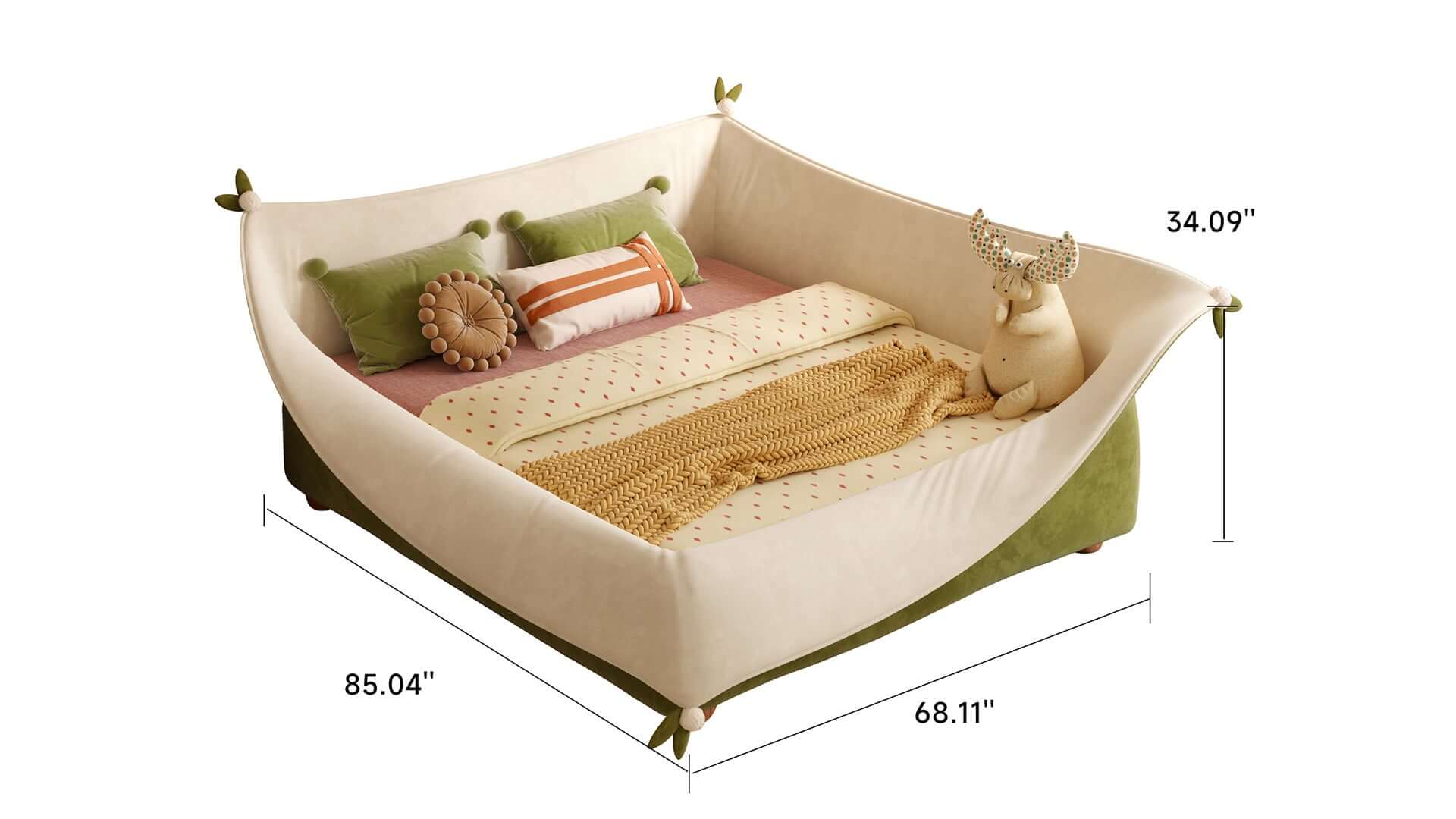 Dimension of Magic Pocket Kids Bed with Guardrail
