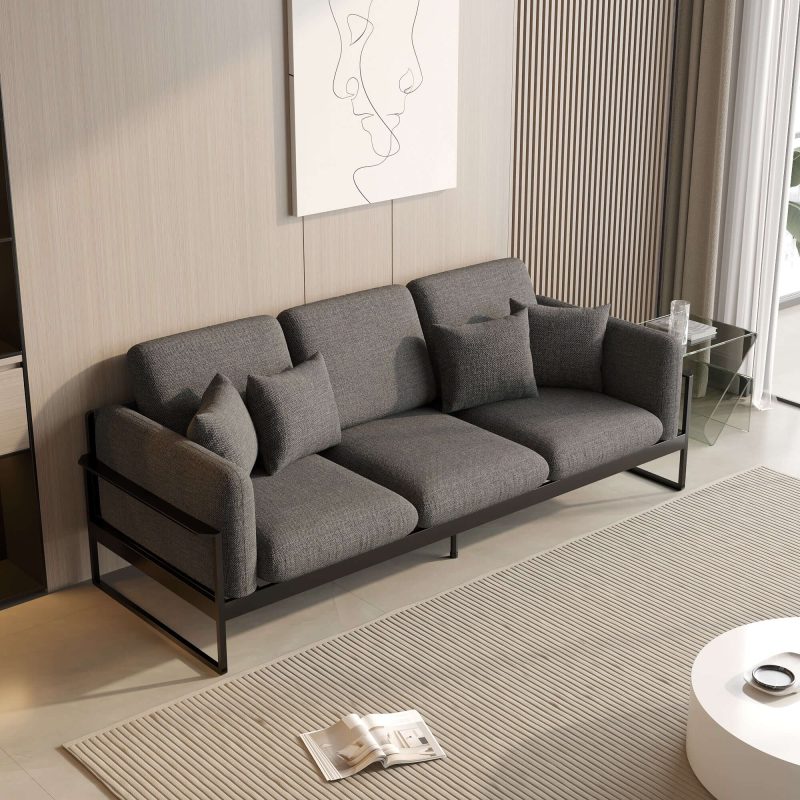 JASIWAY 90.56'' Upholstered Sofa with Metal Frame
