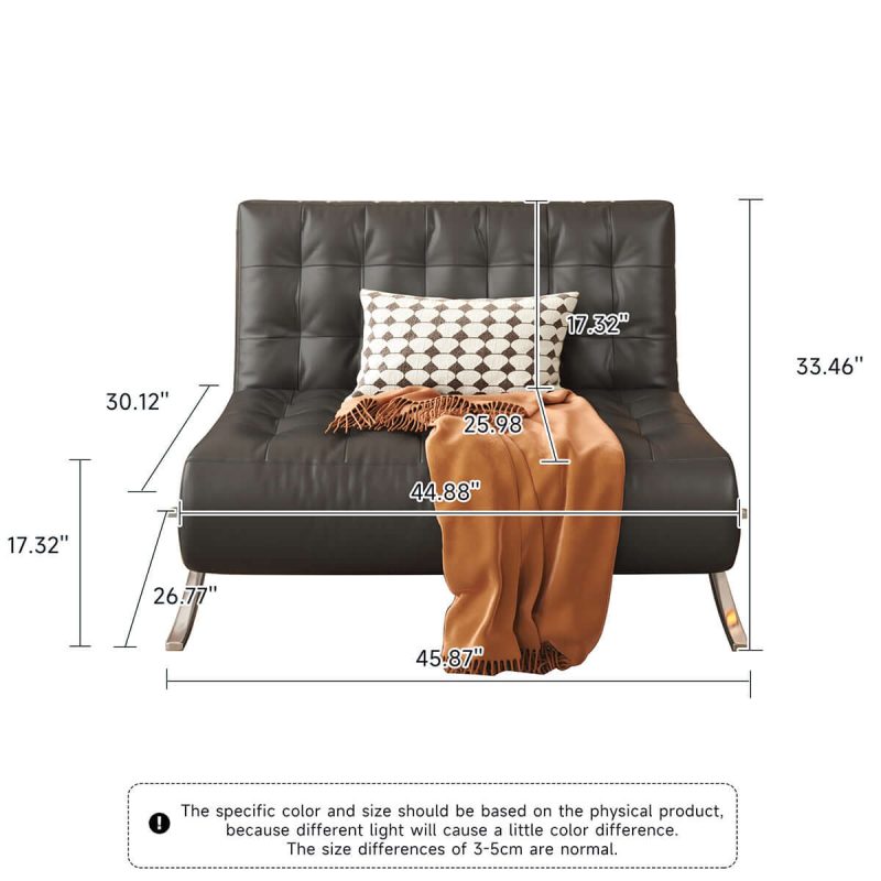 JASIWAY Retro Leather Lazy Barcelona Sofa Chair with Metal Leg