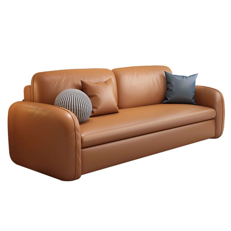 JASIWAY 62.2'' Faux Leather Convertible Sleeper Sofa Bed with Storage