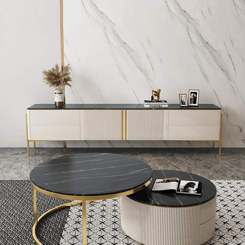 JASIWAY Light Luxury Modern Rectangle TV Stand