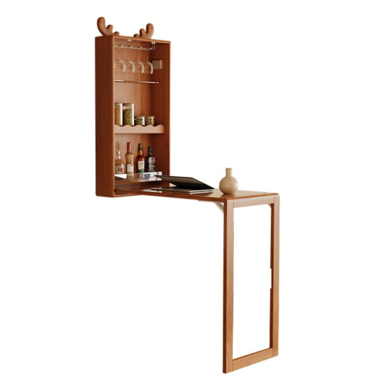 JASIWAY Foldable Solid Wood Bar Table Organizer